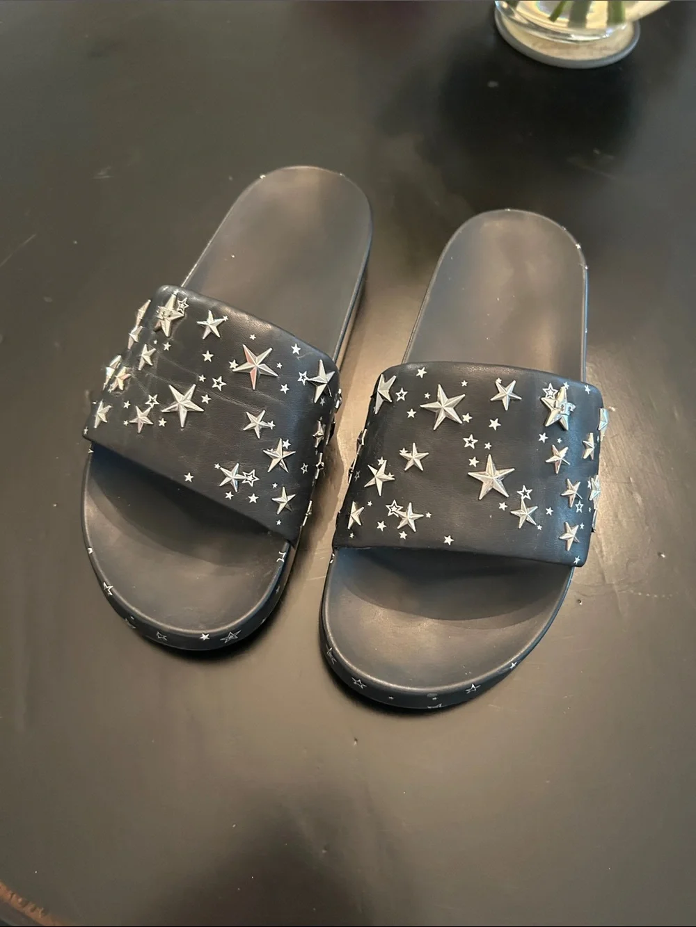 Tory Burch Black Star-Studded Slide Sandals